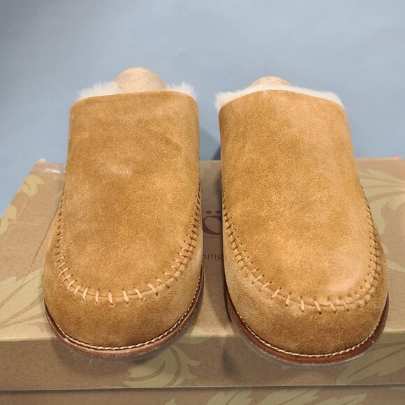 Söfft Bellflower Saddle Italian Suede Shearling Clogs Mule Womens Size 8.5M New - Picture 3 of 11